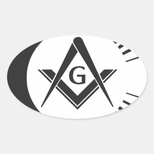Masonic,Freemason,Masons Ovalt Klistermärke