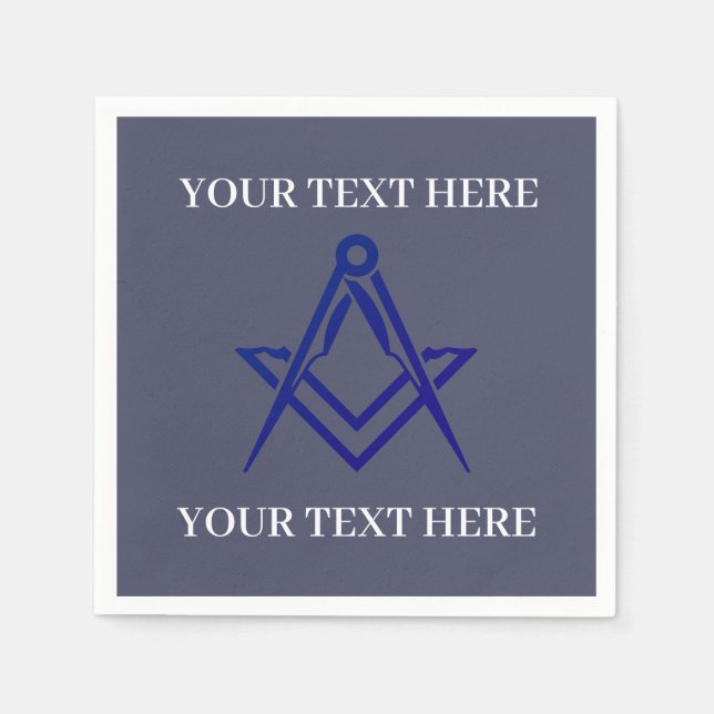 Masonic Freemason Square and Compass Blue  Pappersservett (Framsidan)