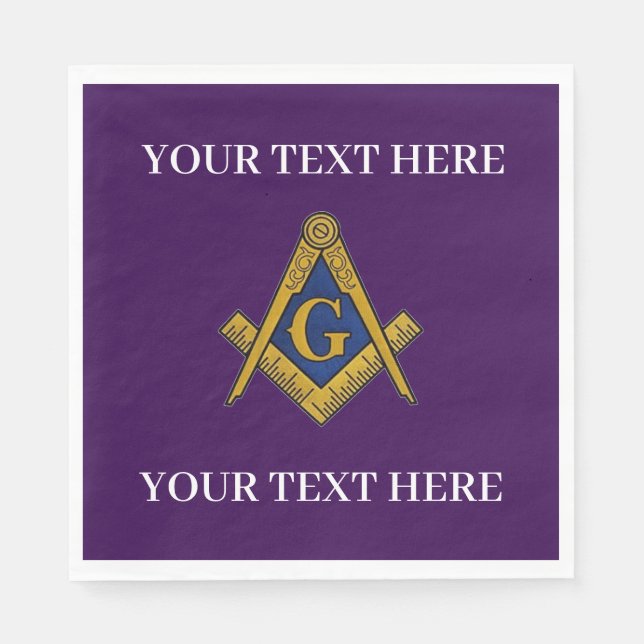Masonic Freemason Square and Compass Purple Pappersservett (Framsidan)