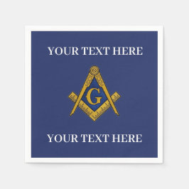 Masonic Freemason Square och Compass Blue Pappersservett