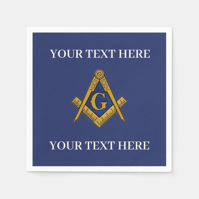 Masonic Freemason Square och Compass Blue Pappersservett (Framsidan)