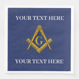 Masonic Freemason Square och Compass Blue Pappersservett