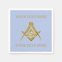Masonic Freemason Square och Compass Blue Pappersservett