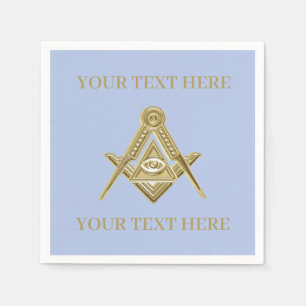 Masonic Freemason Square och Compass Blue Pappersservett