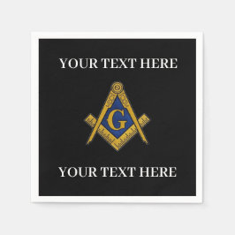Masonic Freemason Square och Compass Blue Pappersservett