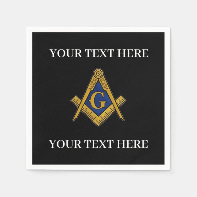 Masonic Freemason Square och Compass Blue Pappersservett (Framsidan)