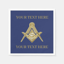 Masonic Freemason Square och Compass Blue Pappersservett