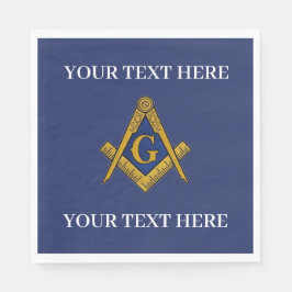 Masonic Freemason Square och Compass Blue Pappersservett
