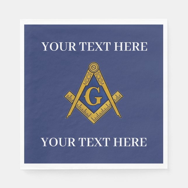 Masonic Freemason Square och Compass Blue Pappersservett (Framsidan)
