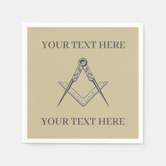 Masonic Freemason Square och Compass Pappersservett (Framsidan)
