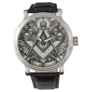 Masonic Freemason Square och Compass Watch Armbandsur