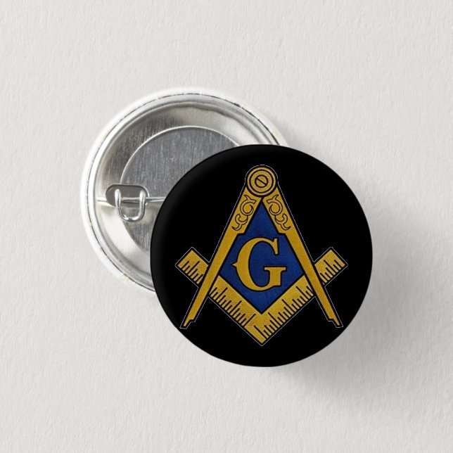 Masonic Freemasons Masonry Oes Square och Compass Knapp (Framsida & baksida)