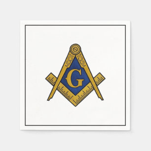 Masonic Freemasons Masonry Oes Square och Compass Pappersservett