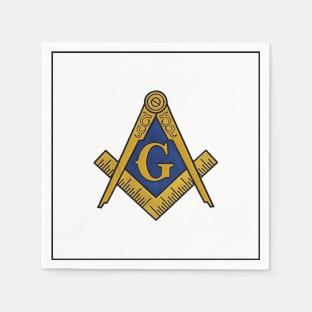 Masonic Freemasons Masonry Oes Square och Compass Pappersservett (Framsidan)