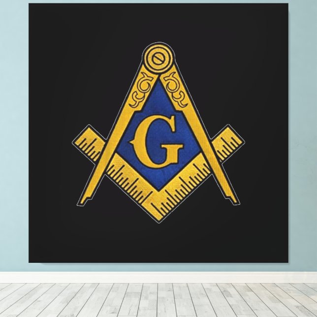 Masonic Freemasons Square och Compass Canvastryck (Insitu (trägolv))