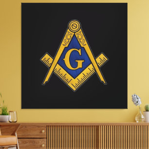 Masonic Freemasons Square och Compass Canvastryck