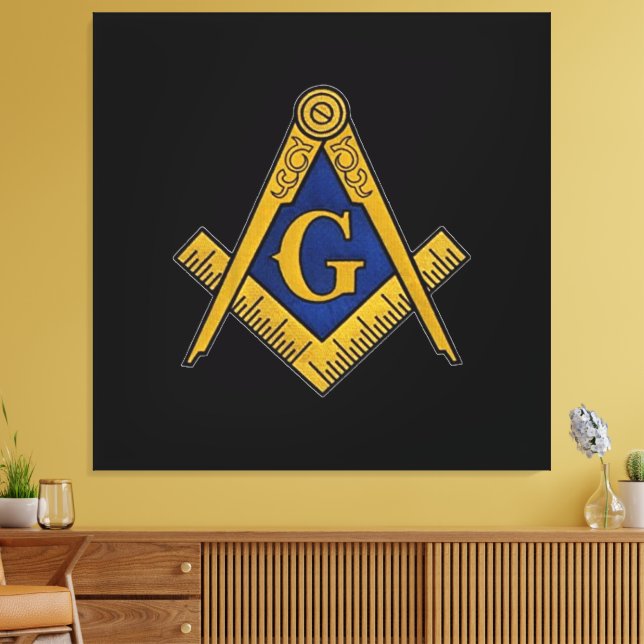 Masonic Freemasons Square och Compass Canvastryck (Insitu (Vardagsrum))
