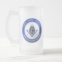 Masonic Frosted Mug Frostat Ölglas