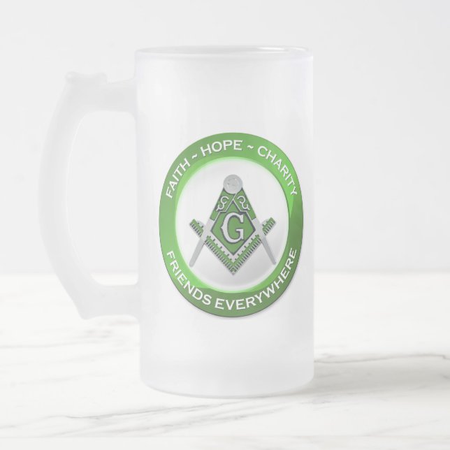 Masonic Frosted Mug Frostat Ölglas (Vänster)