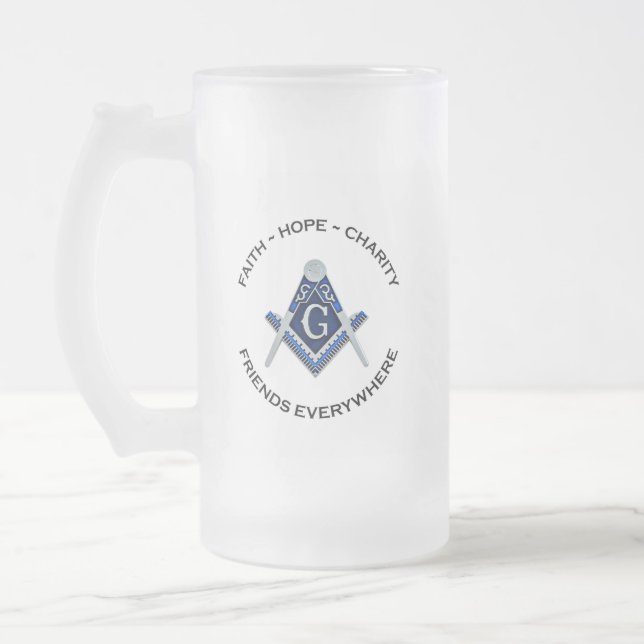 Masonic Frosted Mugg Blue (Vänster)