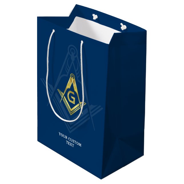 Masonic Gift Bags | Blåblå Guld Freemasonry (Baksidan Vinklad)