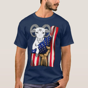 Masonic Goat Freemason Demonic Goat Flagga Manar T Shirt