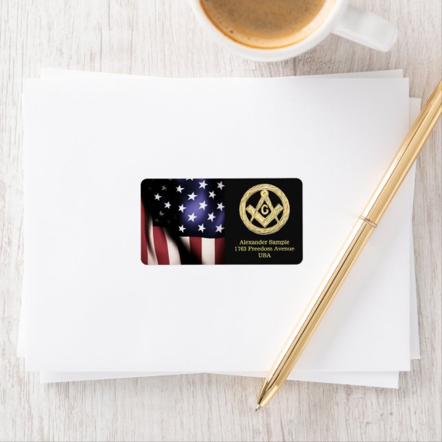 Masonic Golden Rush Adressetikett (Insitu)