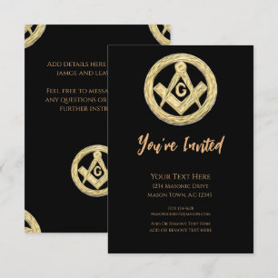 Masonic Golden Rush Inbjudningar