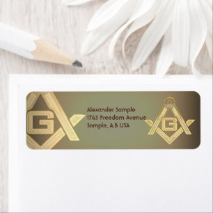 Masonic Golden Rush Returadress Etikett