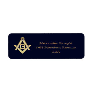Masonic Golden Rush Returadress Etikett