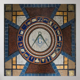 Masonic Golv Tiled Mosaic Poster