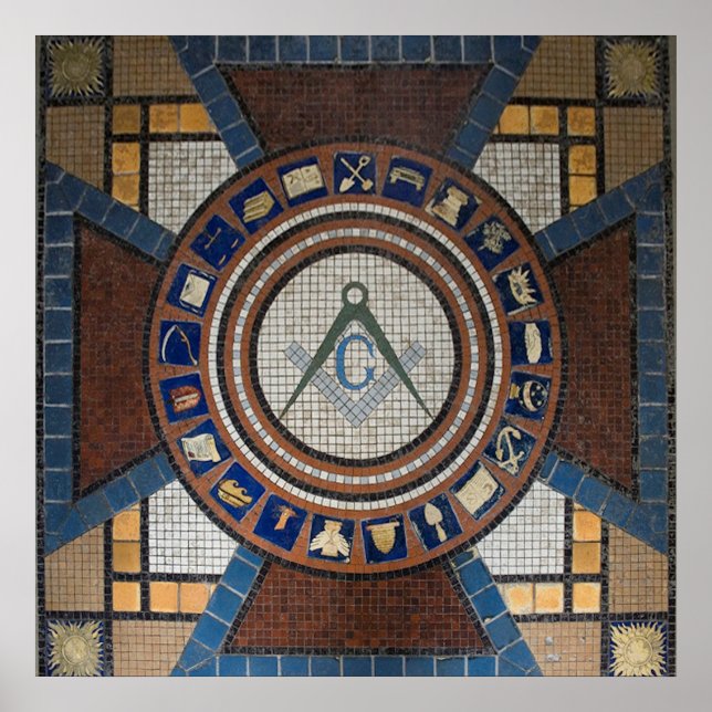 Masonic Golv Tiled Mosaic Poster (Framsidan)