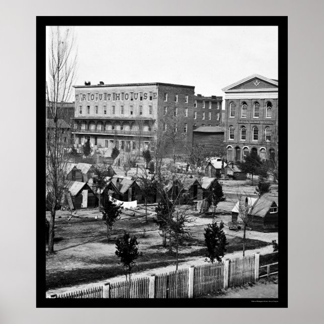 Masonic Hall on Decatur Street in Atlanta, GA 1864 Poster (Framsidan)