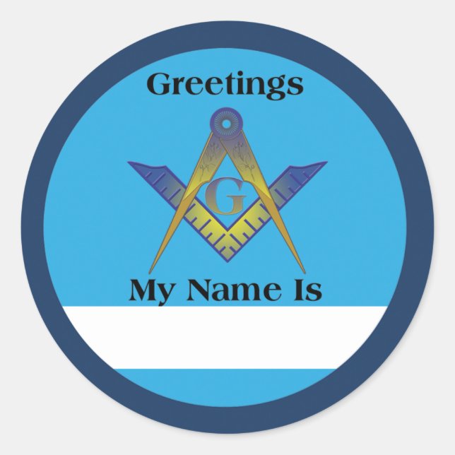 MASONIC hälsning Runt Klistermärke (Framsida)