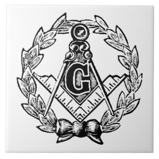 Masonic holländska blått belägger med tegel det kakelplatta