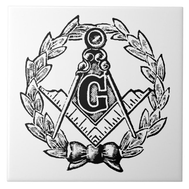 Masonic holländska blått belägger med tegel det kakelplatta (Framsidan)