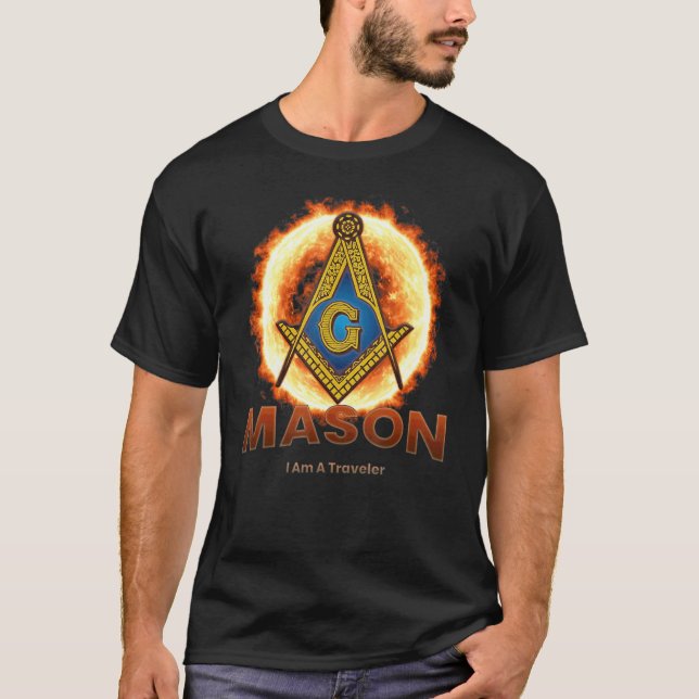 Masonic I är en resande Mason Square och Compass F T Shirt (Framsida)