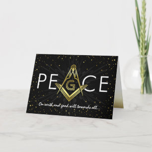 Masonic julkort för svart och för guld- helgdag helgkort