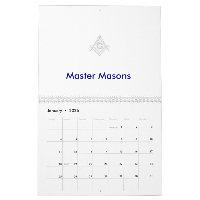 Masonic kalender (Jan 2026)