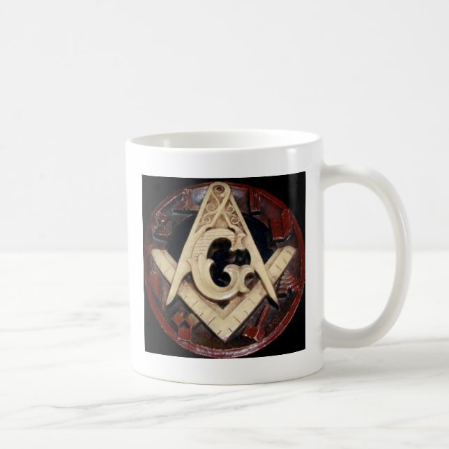 Masonic kvadrera och omringa funktionsdugligt kaffemugg (Höger)