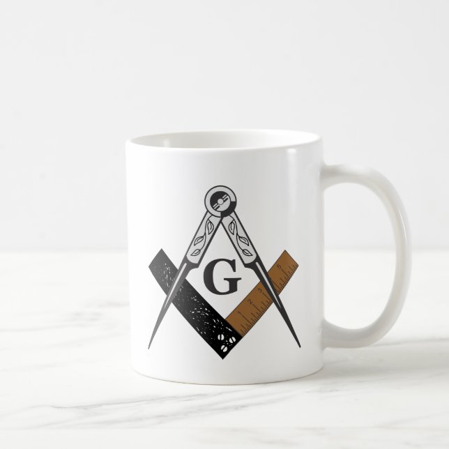 Masonic kvadrera och omringa kaffemugg (Höger)