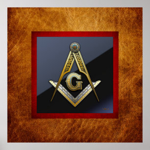 Masonic kvadrera och passare poster