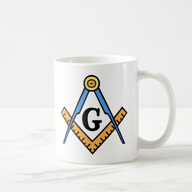 Masonic kvadrera & passare kaffemugg (Höger)