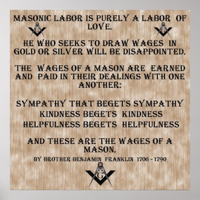 Masonic Labor Poster (Framsidan)
