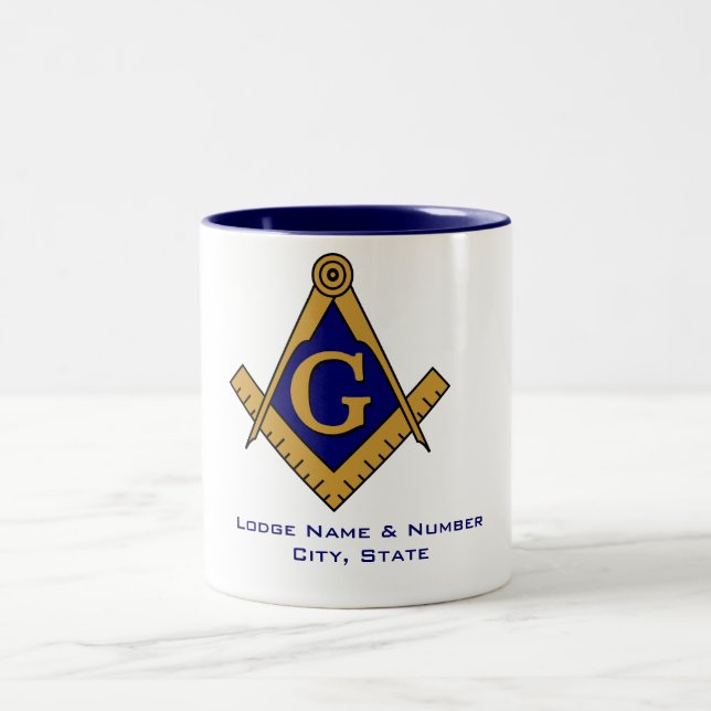 Masonic logemugg för modern stil Två-Tonad mugg (Center)
