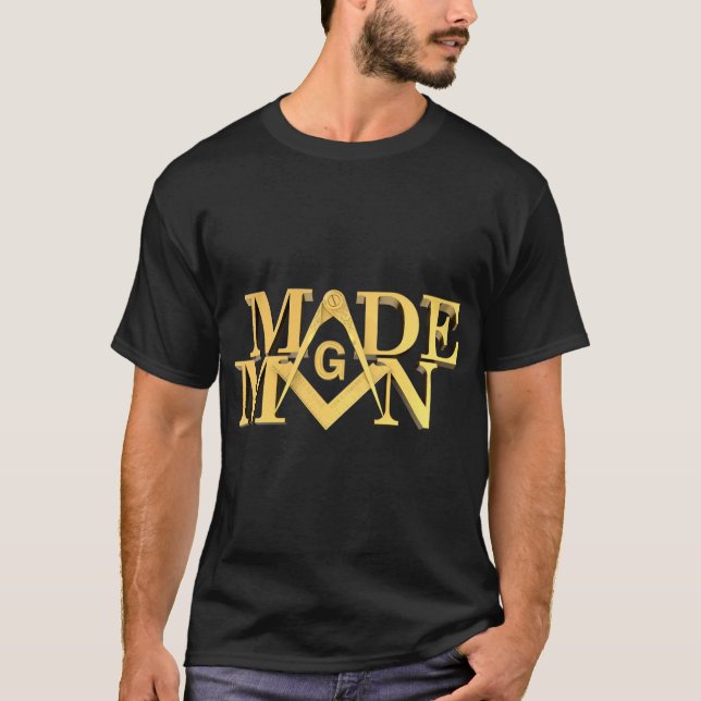 Masonic Made Man Square och Compass Freemason Drag T Shirt (Framsida)