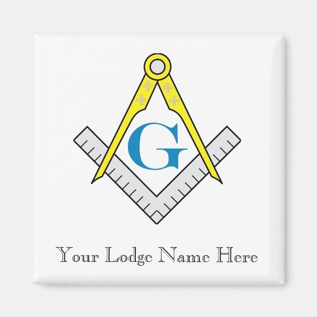 Masonic Magnet Customize Lodge Namn (Framsidan)