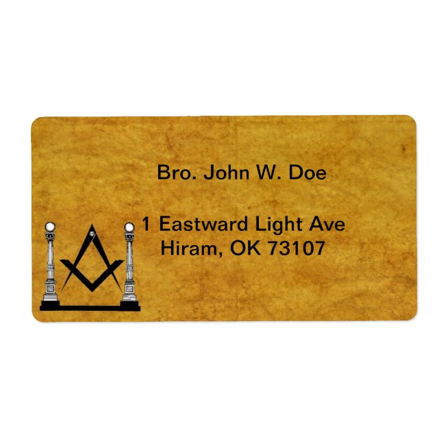 Masonic Mailing Label Fraktsedel (Framsidan)