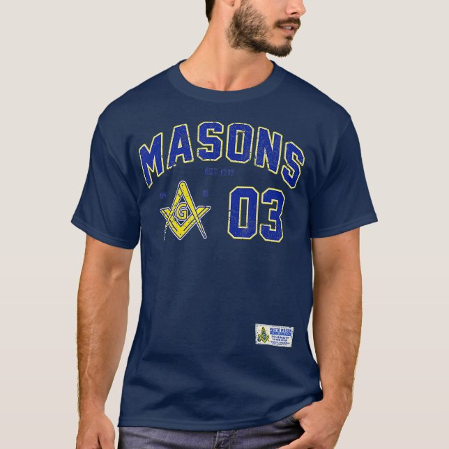 Masonic Masons Sports Jersey 03 Hiram Abiff T Shirt (Framsida)