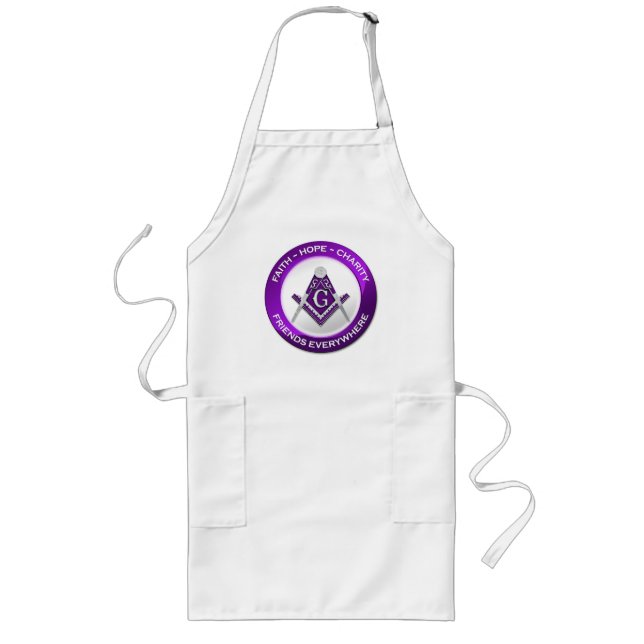 Masonic Men's Apron Purple Långt Förkläde (Framsidan)